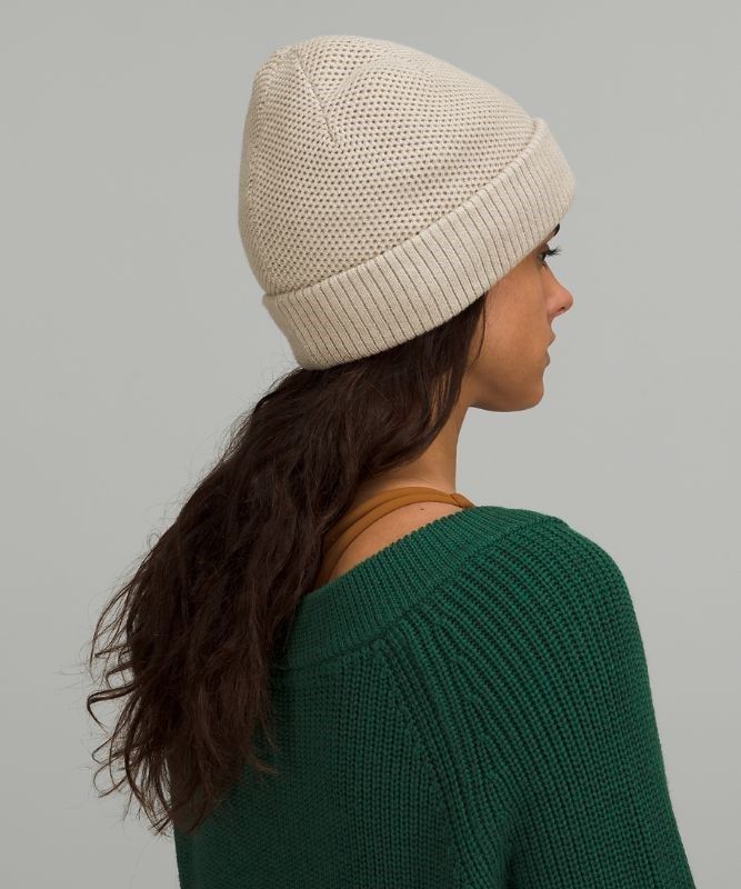 Lululemon Fleece-Lined Knit Beanie Hatt Accessories Beige | ZBOP-75189