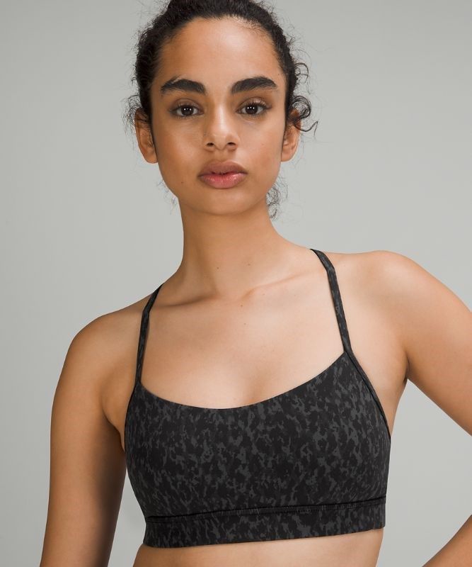 Lululemon Flow Y Nulu Bra Light Support Sport BH Dam Leopard Camo Svarta Olika Färger | YUVP-84163