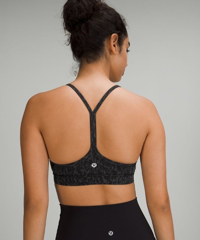 Lululemon Flow Y Nulu Bra Light Support Sport BH Dam Leopard Camo Svarta Olika Färger | YUVP-84163