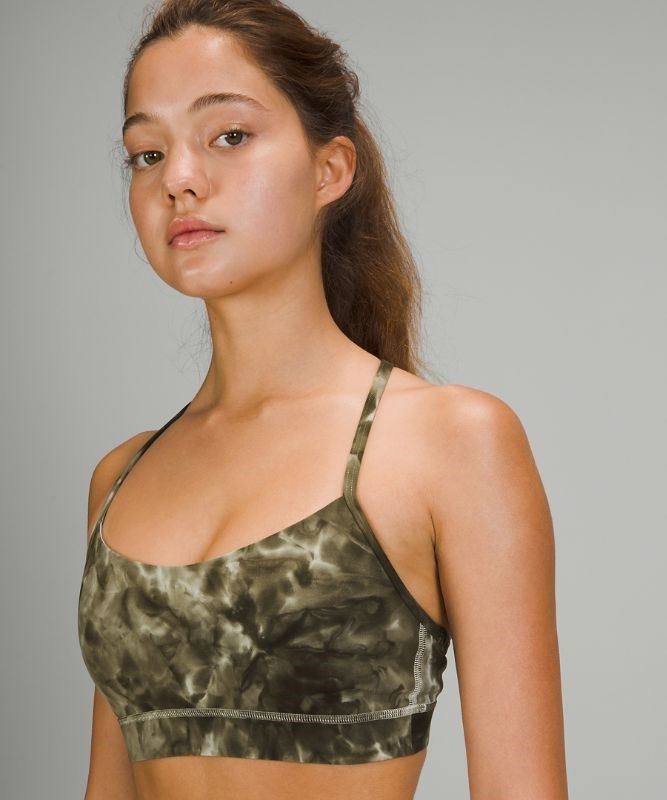 Lululemon Flow Y Nulu Bra Light Support Sport BH Dam Ljusolivgröna | LMYI-84162