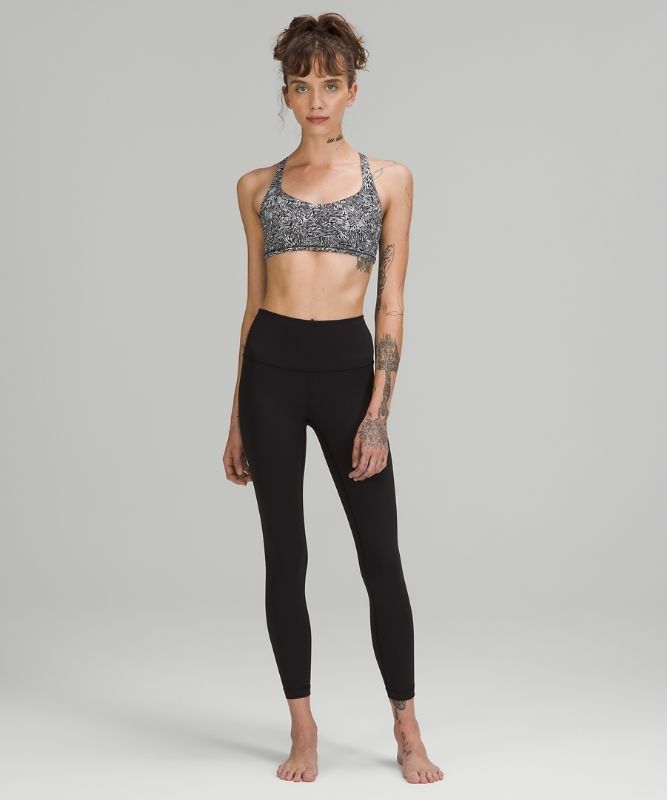Lululemon Free to Be Bra - Wild Light Support Sport BH Dam Vita Svarta Gula | JNSI-68041