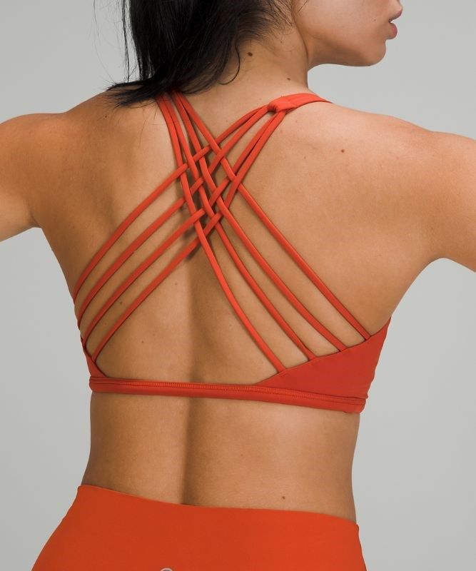 Lululemon Free to Be Bra - Wild Light Support Sport BH Dam Orange | GHBX-52906