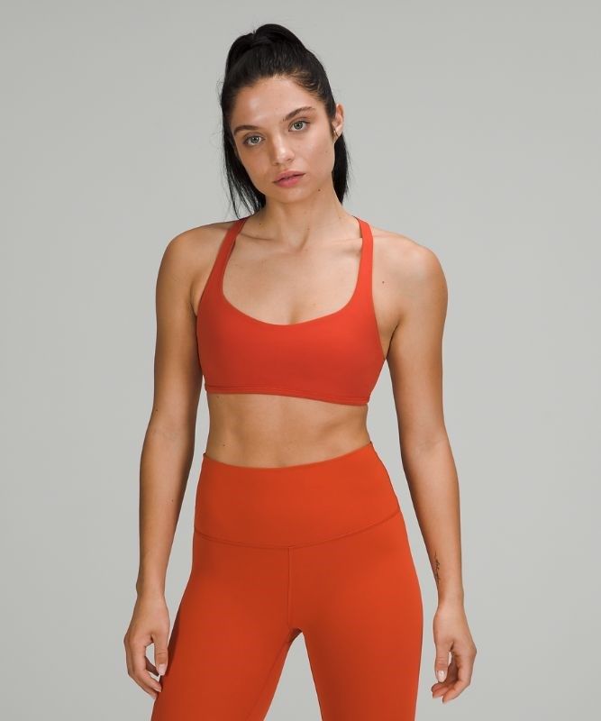 Lululemon Free to Be Bra - Wild Light Support Sport BH Dam Orange | GHBX-52906