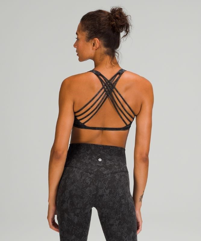 Lululemon Free to Be Bra - Wild Light Support Sport BH Dam Camo Svarta Olika Färger | CIGA-45201