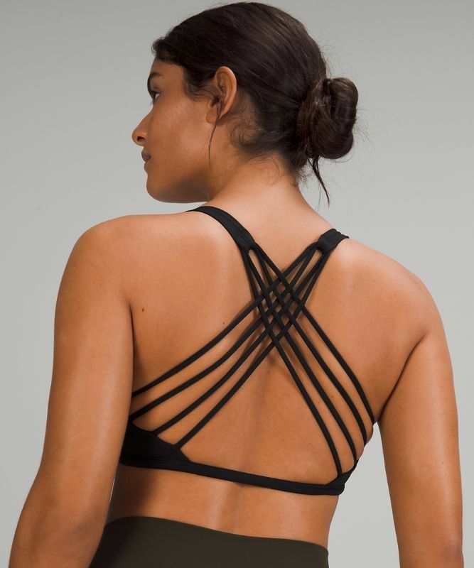 Lululemon Free to Be Bra - Wild Light Support Sport BH Dam Svarta | BGFQ-43019