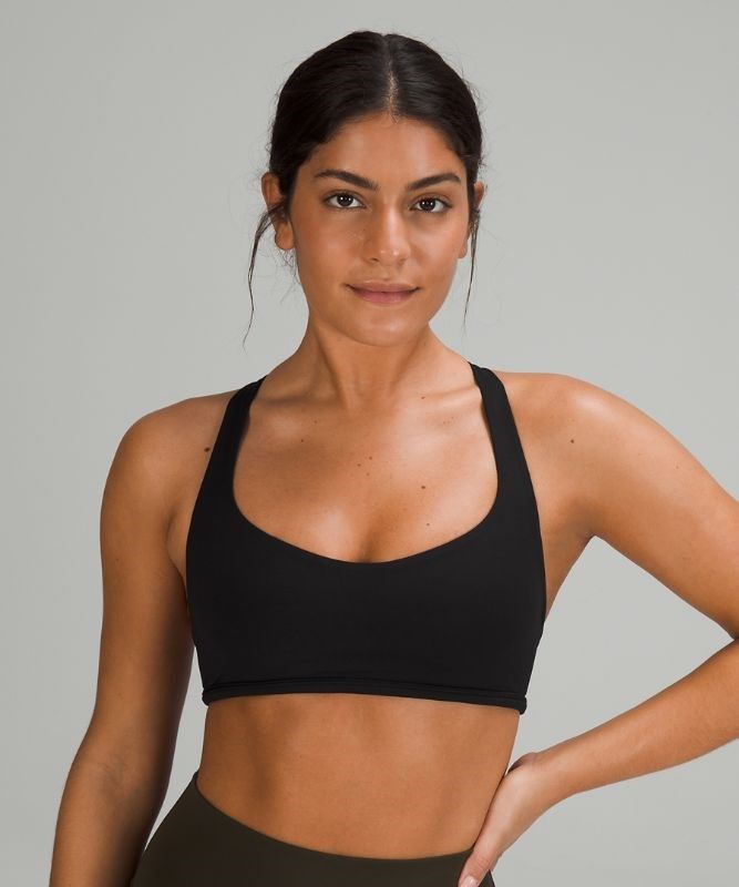 Lululemon Free to Be Bra - Wild Light Support Sport BH Dam Svarta | BGFQ-43019