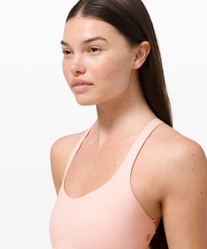 Lululemon Free to Be Bra - Wild Light Support Sport BH Dam Rosa Vita | WDGB-72935