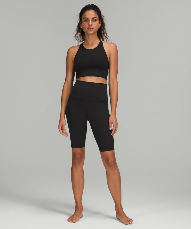 Lululemon Free to Be High-Neck Long-Line Bra - Wild Light Supports Sport BH Dam Svarta | WHGU-72830