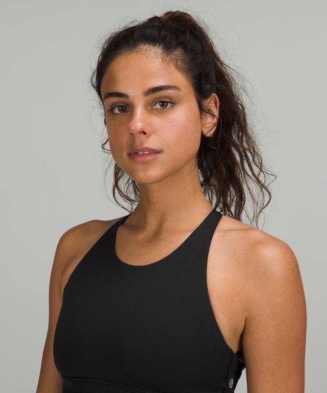 Lululemon Free to Be High-Neck Long-Line Bra - Wild Light Supports Sport BH Dam Svarta | WHGU-72830