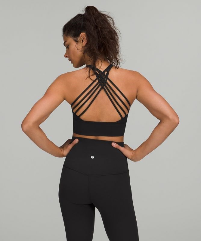Lululemon Free to Be High-Neck Long-Line Bra - Wild Light Supports Sport BH Dam Svarta | WHGU-72830