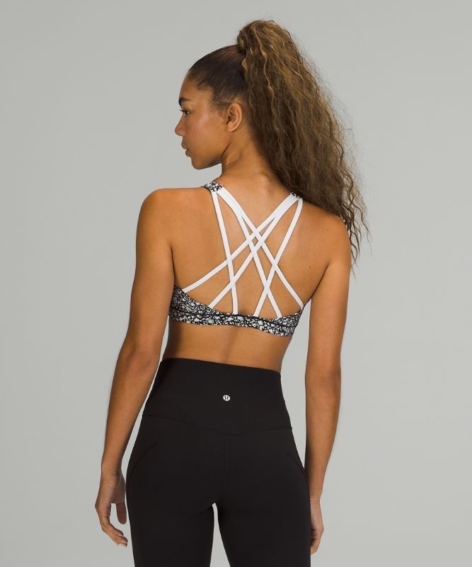 Lululemon Free to Be Serene Bra Light Support, C/D Cup Sport BH Dam Vita Svarta Vita | EMBR-05893