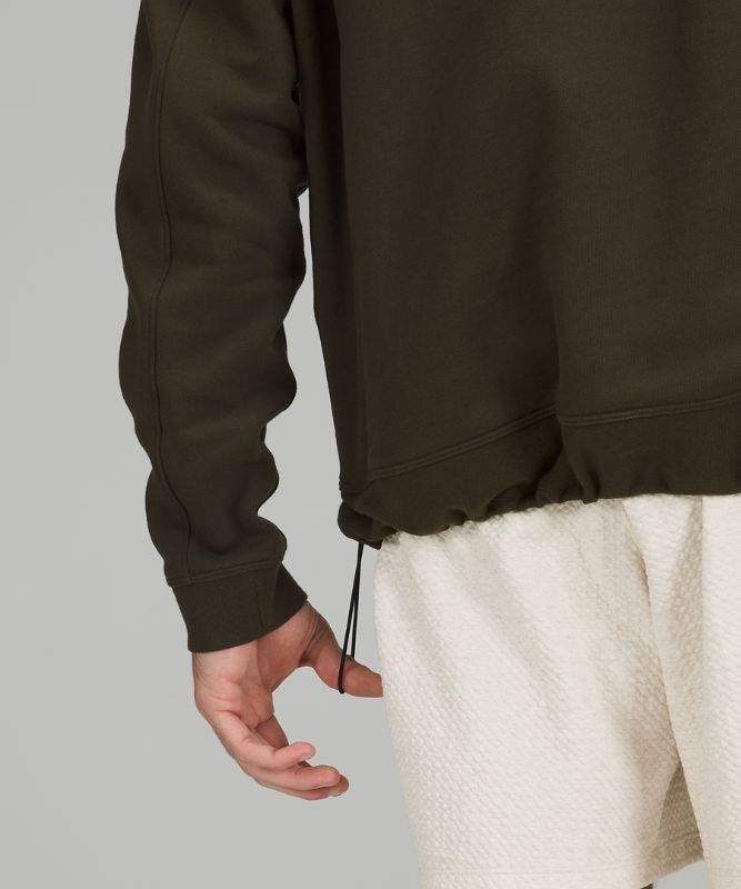 Lululemon French Terry Oversized Long Sleeve Crew Tröjor Herr Mörkolivgröna | KNLJ-56914