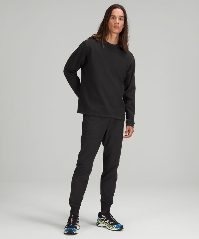 Lululemon French Terry Oversized Long Sleeve Crew Tröjor Herr Svarta | SXUO-60924