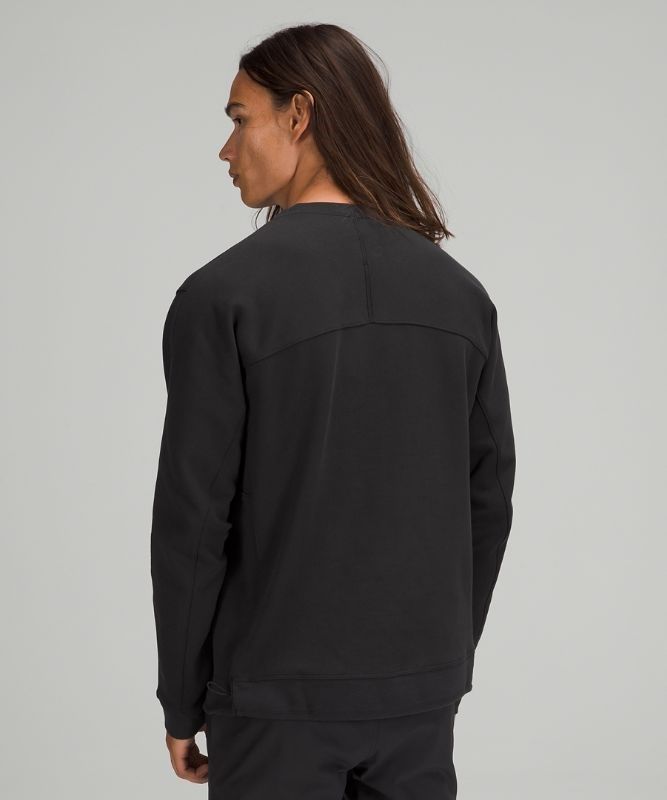 Lululemon French Terry Oversized Long Sleeve Crew Tröjor Herr Svarta | SXUO-60924