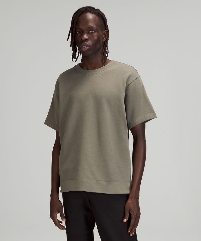Lululemon French Terry Oversized Short Sleeve Crew Blast Herr Grå Olivgröna | LNIZ-83062