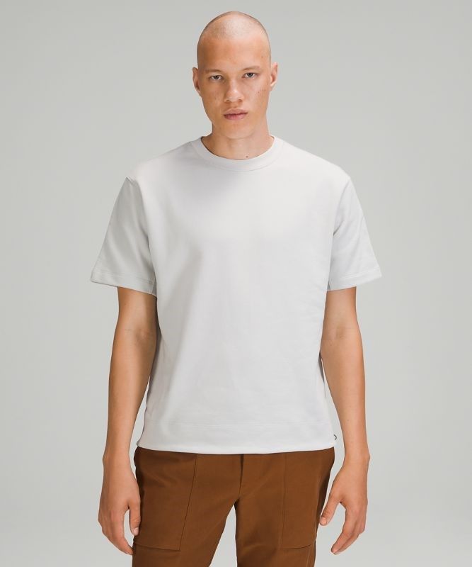 Lululemon French Terry Oversized Short Sleeve Crew Blast Herr Vapor | FUKM-01327