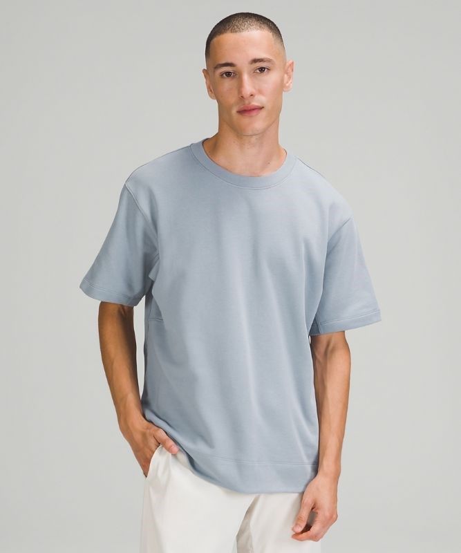 Lululemon French Terry Oversized Short Sleeve Crew Blast Herr Chambray | WUFR-34817