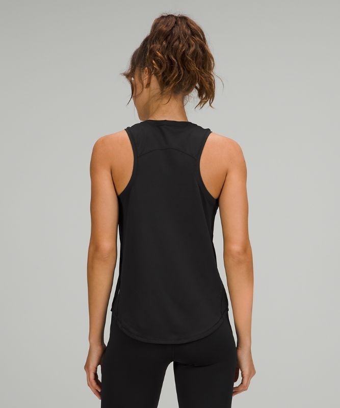 Lululemon High Neck Run and Train Tank Blast Dam Svarta | NYOC-58240