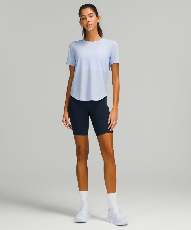 Lululemon High Neck Running and Training T-Shirt Blast Dam Blå Beige | ZGPC-96324