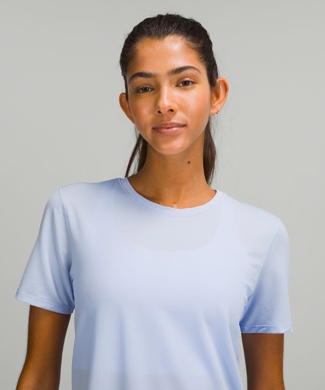 Lululemon High Neck Running and Training T-Shirt Blast Dam Blå Beige | ZGPC-96324
