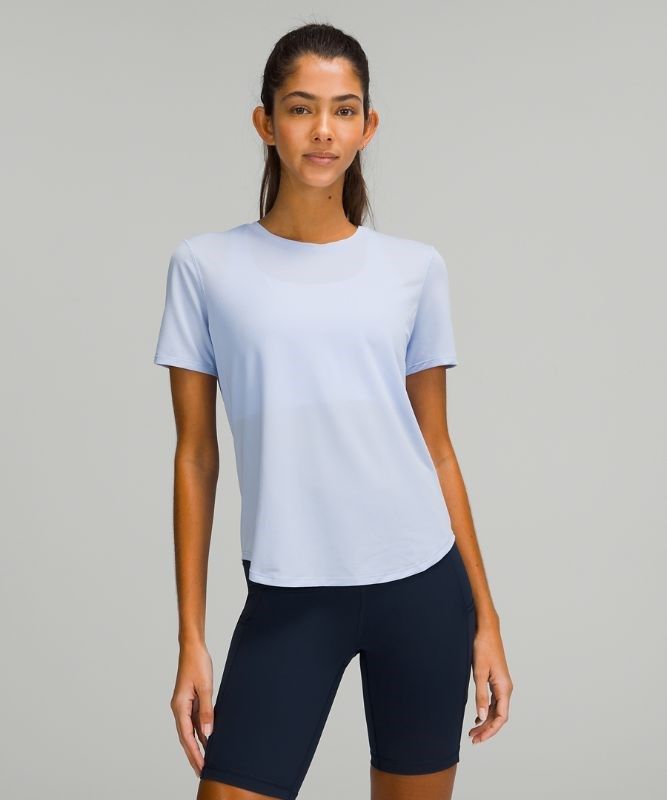 Lululemon High Neck Running and Training T-Shirt Blast Dam Blå Beige | ZGPC-96324