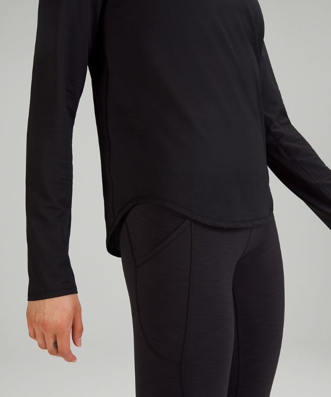 Lululemon High Neck Running and Training Long Sleeve Shirt Blast Dam Svarta | MACB-91652