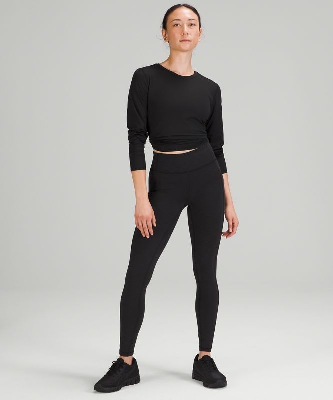 Lululemon High Neck Running and Training Long Sleeve Shirt Blast Dam Svarta | MACB-91652