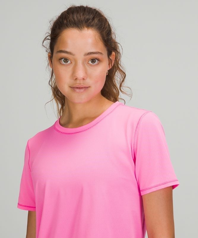 Lululemon High Neck Running and Training T-Shirt Blast Dam Rosa Ljus | YNEU-34965