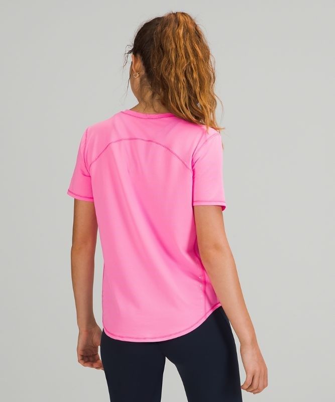 Lululemon High Neck Running and Training T-Shirt Blast Dam Rosa Ljus | YNEU-34965