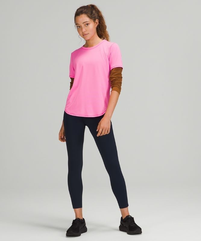 Lululemon High Neck Running and Training T-Shirt Blast Dam Rosa Ljus | YNEU-34965