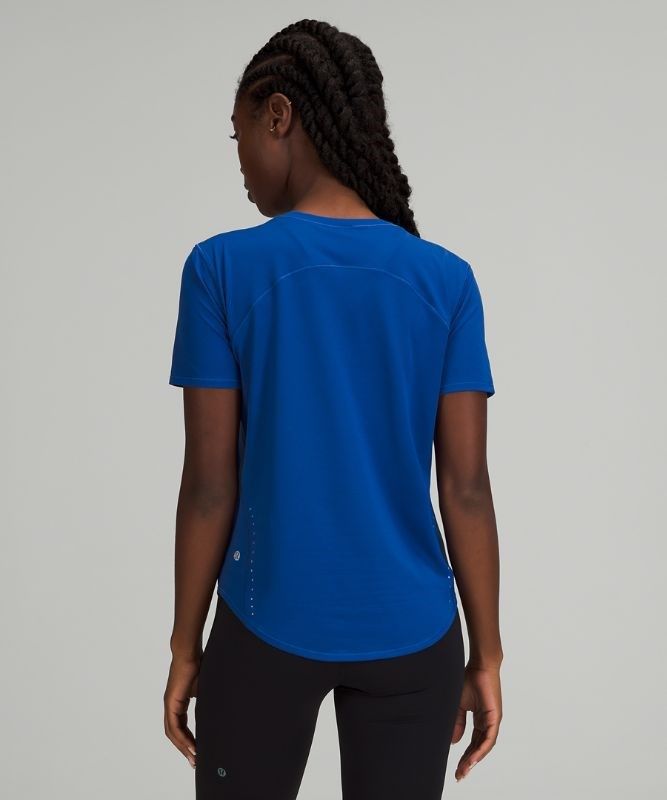 Lululemon High Neck Running and Training T-Shirt Blast Dam Blå | IHMK-89504