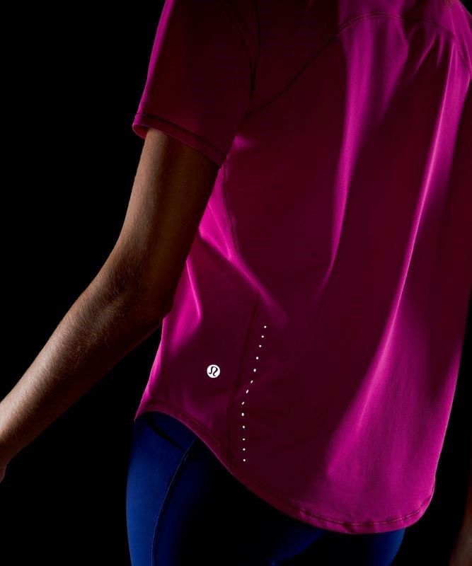 Lululemon High Neck Running and Training T-Shirt Blast Dam Ripened Raspberry | XPYQ-69317