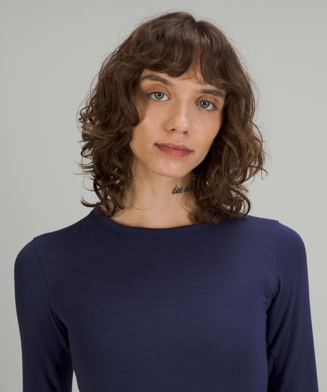 Lululemon Hold Tight Long Sleeve Blast Dam Night Sea | LYCP-80256