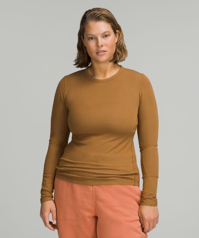 Lululemon Hold Tight Long Sleeve Blast Dam Beige | KARO-84073