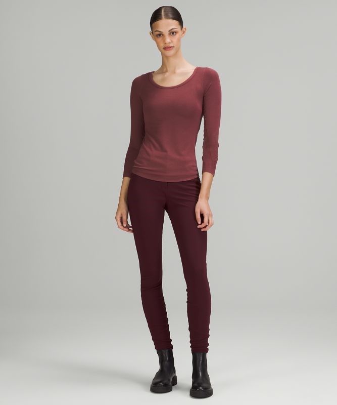 Lululemon Hold Tight Scoop Neck Long Sleeve Shirt Blast Dam Röda | RJZE-96075