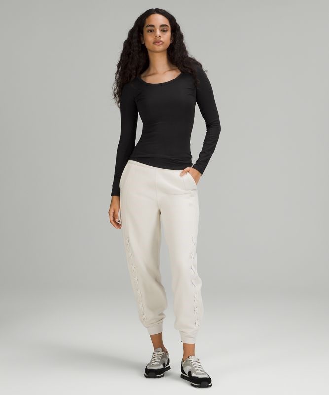Lululemon Hold Tight Scoop Neck Long Sleeve Shirt Blast Dam Svarta | FWCX-02617