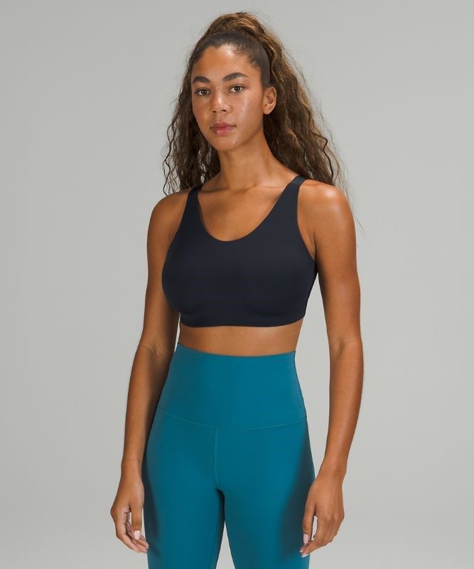 Lululemon In Alignment Bra D-G Sport BH Dam Marinblå | NLMO-61243