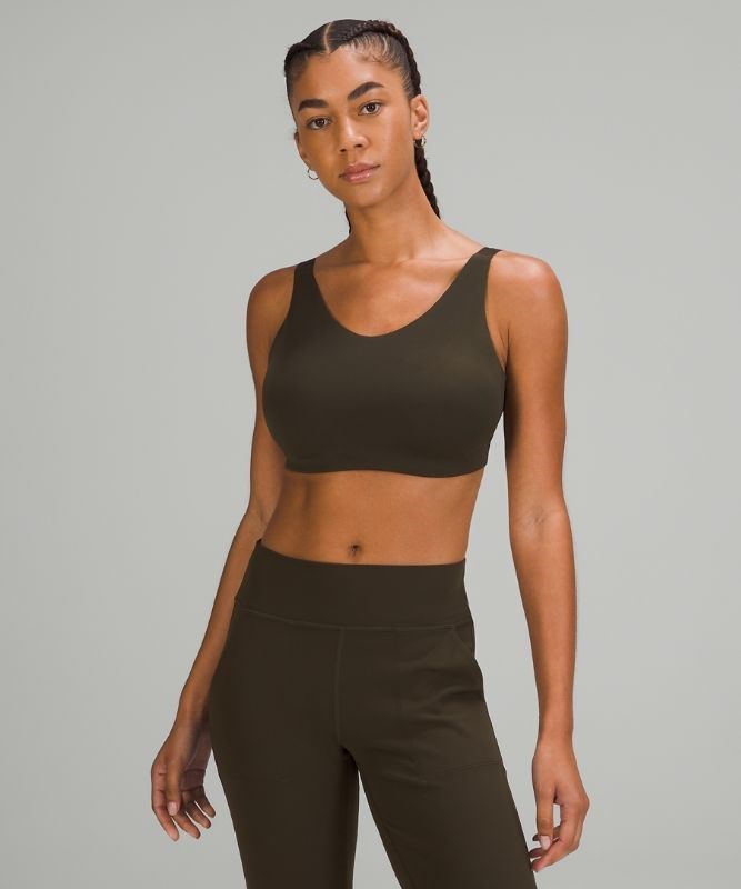 Lululemon In Alignment Bra D-G Sport BH Dam Mörkolivgröna | CSEG-29084
