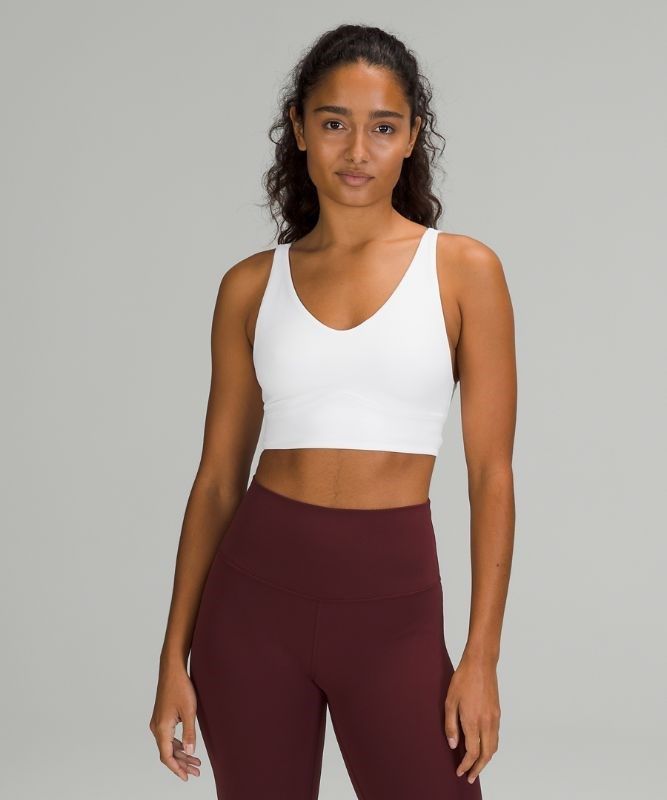 Lululemon In Alignment Longline Bra Light Support Sport BH Dam Vita | BFMX-67842
