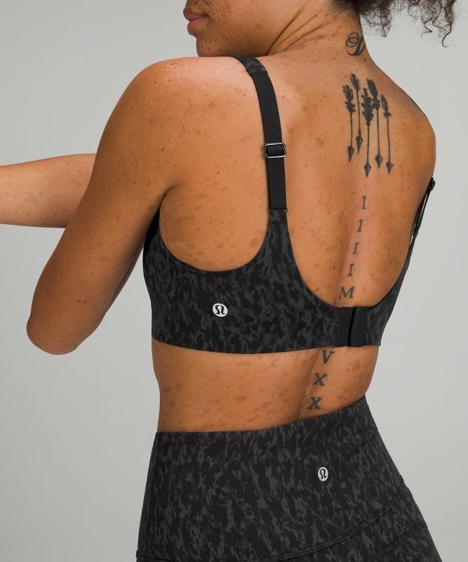 Lululemon In Alignment Straight-Strap Bra A/B Sport BH Dam Leopard Camo Svarta Olika Färger | JIVK-38762