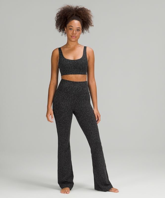 Lululemon In Alignment Straight-Strap Bra A/B Sport BH Dam Leopard Camo Svarta Olika Färger | JIVK-38762