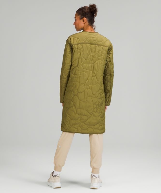 Lululemon Insulated Quilted Long Bomber Jackor Dam Gröna | EVWR-36947