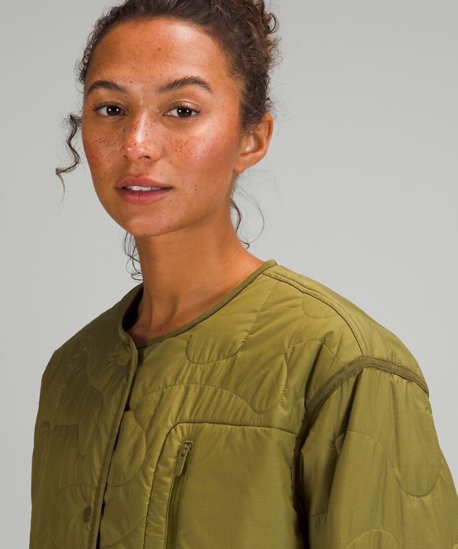 Lululemon Insulated Quilted Long Bomber Jackor Dam Gröna | EVWR-36947
