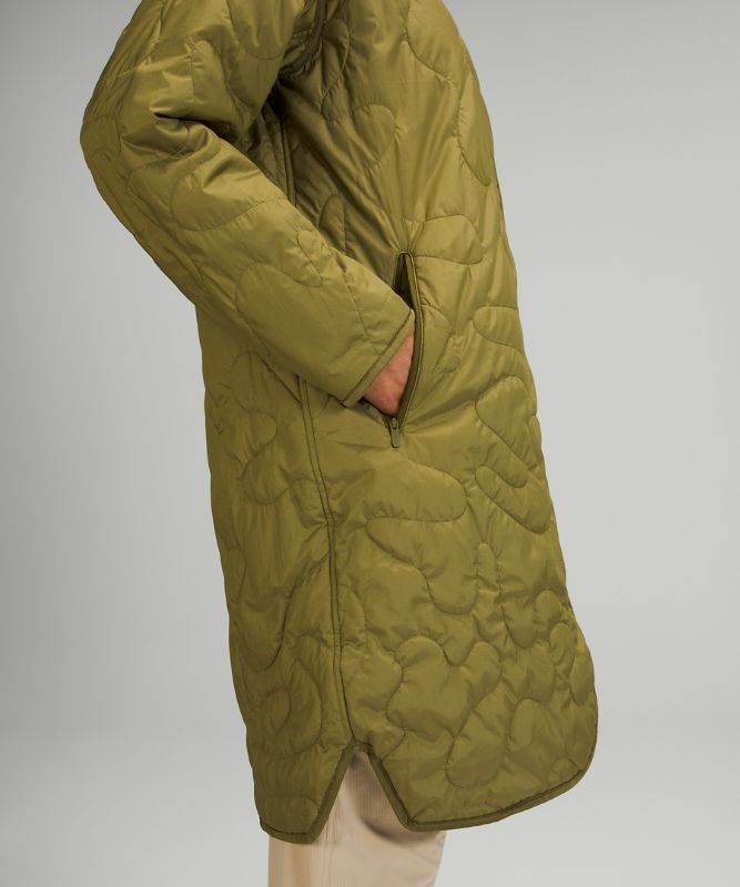 Lululemon Insulated Quilted Long Bomber Jackor Dam Gröna | EVWR-36947