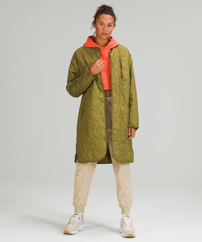 Lululemon Insulated Quilted Long Bomber Jackor Dam Gröna | EVWR-36947