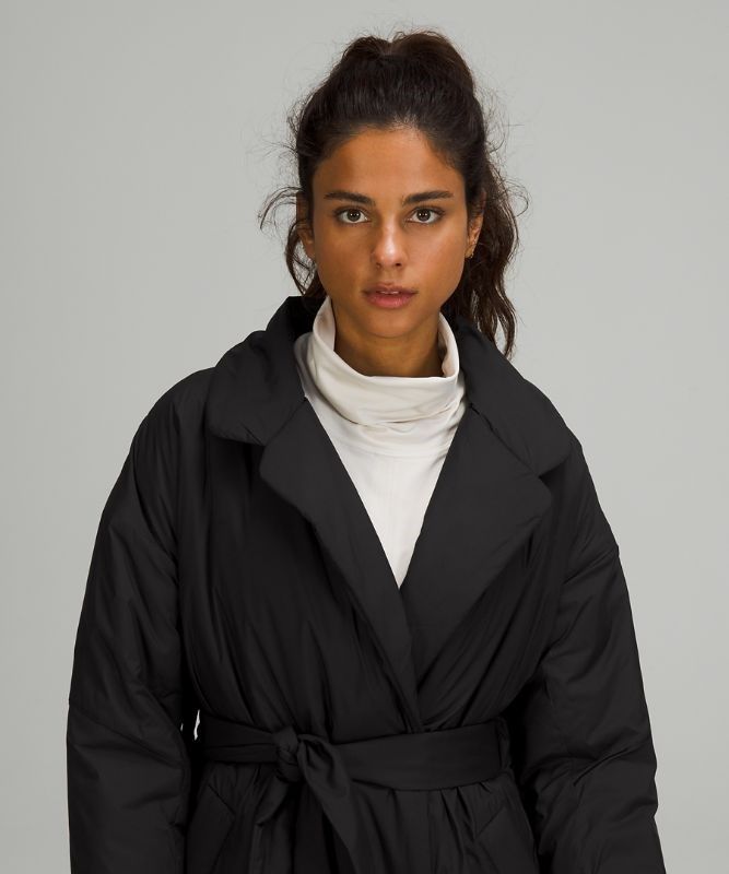 Lululemon Insulated Trench Jackor Dam Svarta | LYDF-14305