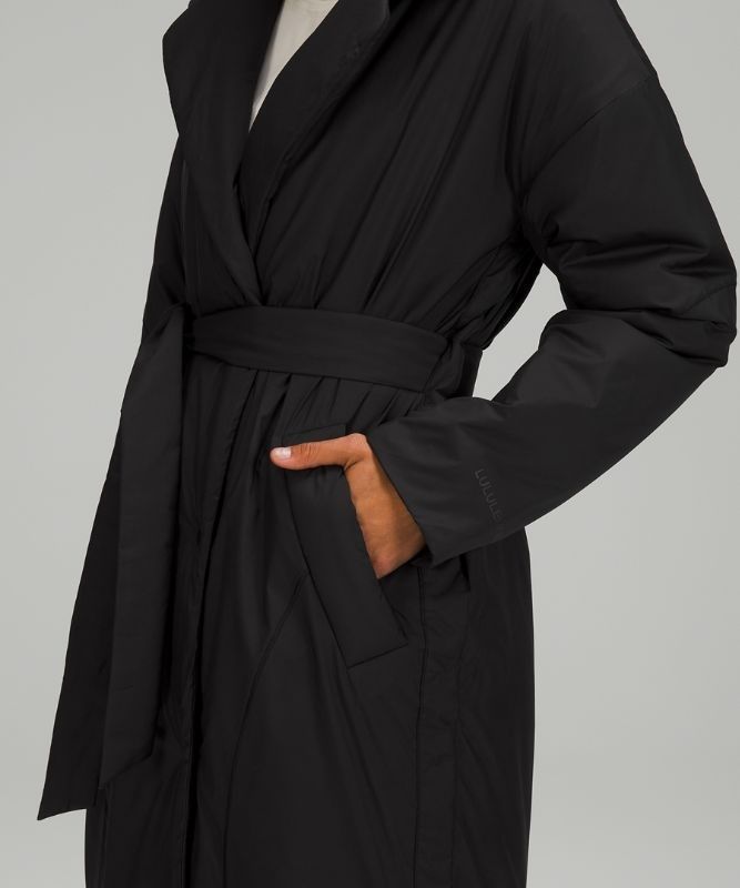 Lululemon Insulated Trench Jackor Dam Svarta | LYDF-14305