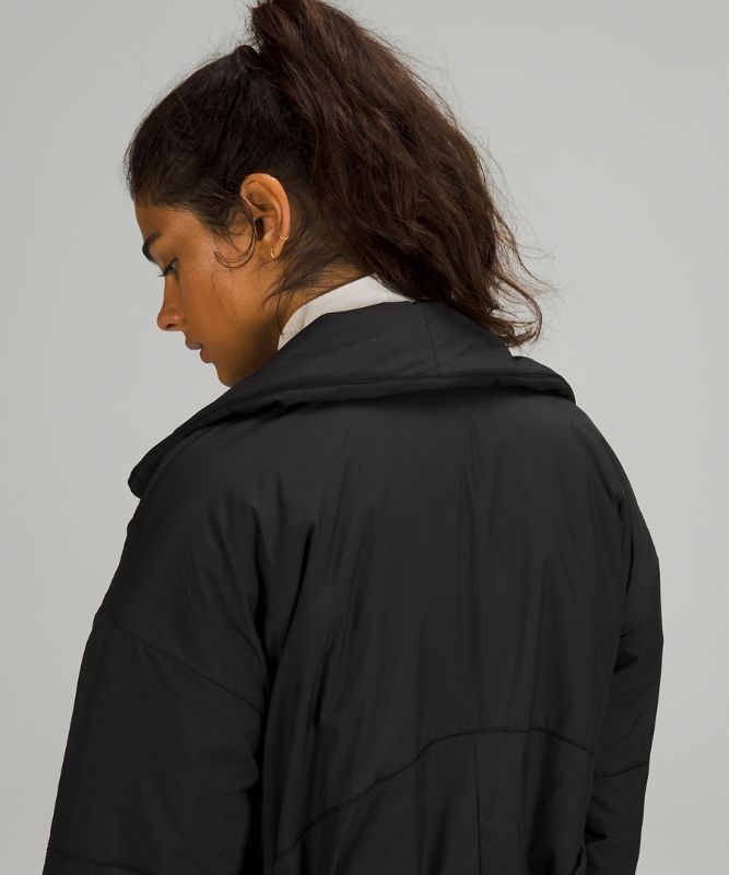 Lululemon Insulated Trench Jackor Dam Svarta | LYDF-14305