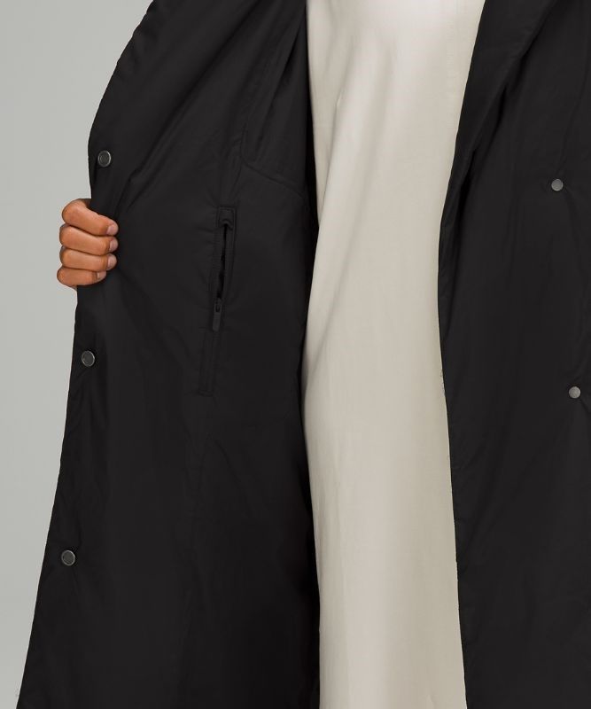 Lululemon Insulated Trench Jackor Dam Svarta | LYDF-14305