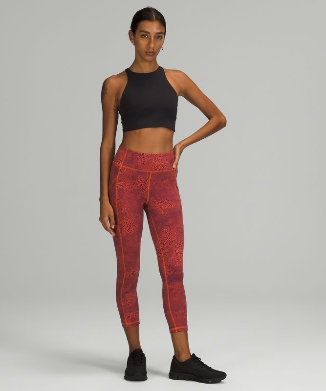 Lululemon Invigorate HR Crop 23 Leggings Dam Orange | NHTD-64195